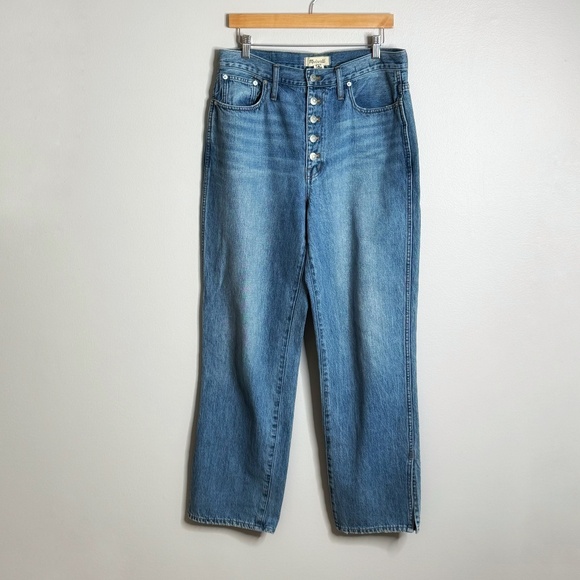 Madewell Jeans The Perfect Vintage Straight Button Fly Split Hem Denim Size 30 - Picture 11 of 11